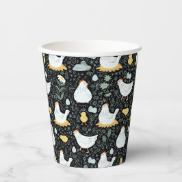 Vasos De Papel Pollos soñando en la primicia de negro