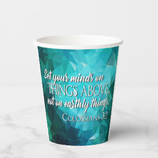 Vasos De Papel Poner sus mentes en las cosas de arriba