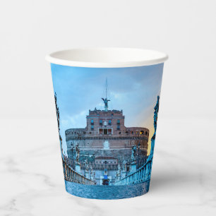 Vasos De Papel Ponte Sant'Angelo al amanecer - Roma Italia