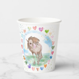 Vasos De Papel Pony Party Pappbecher, Pferdemotiv für Kinder