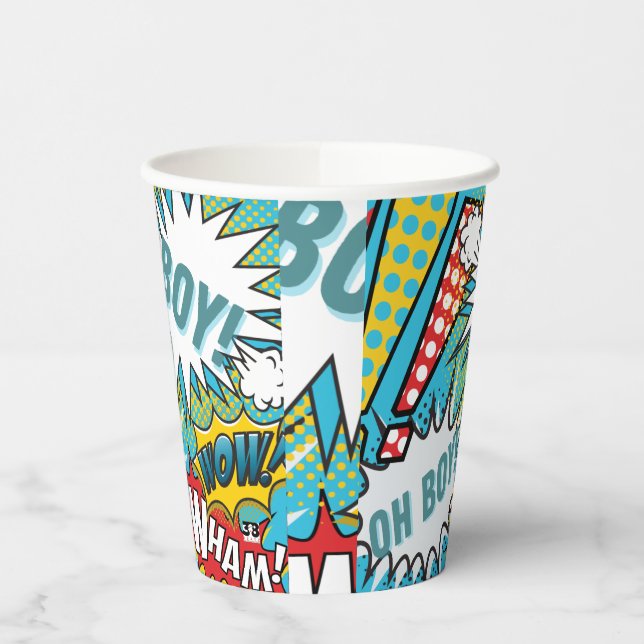Vasos De Papel Pop Art Baby Boy (Izquierda)