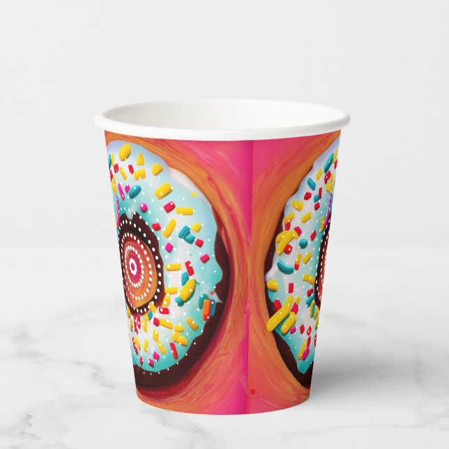 Vasos De Papel Pop Art Donut (Anverso)