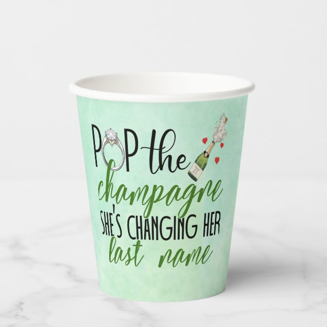 Vasos De Papel Pop de papel de compromiso de champagne (Anverso)