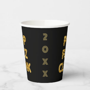 Vasos De Papel Pop Fizz vincula tipografía moderna víspera de Año
