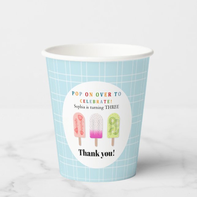 Vasos De Papel Popsicle Party (Anverso)