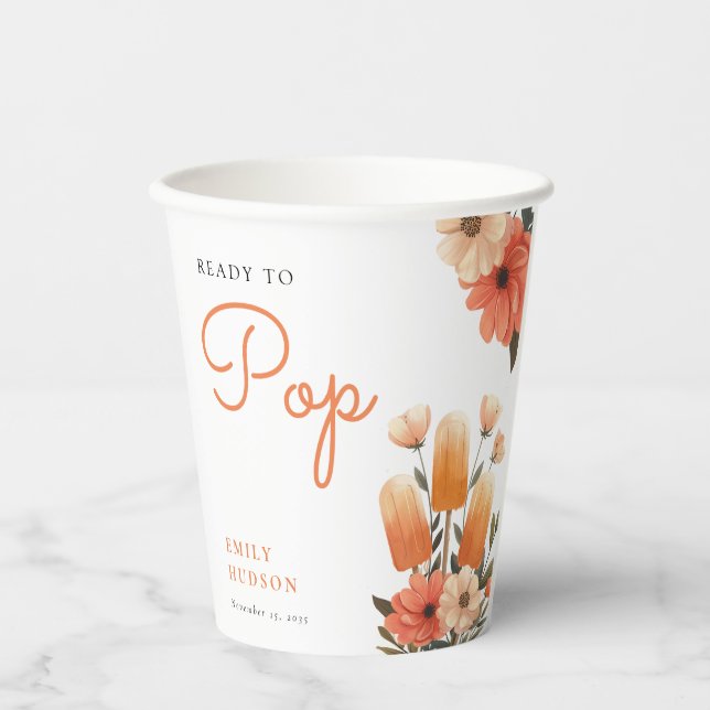 Vasos De Papel Popsicle Ready to Pop Baby Shower (Anverso)