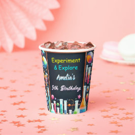 Vasos De Papel Por Fun Lab Kids Geek Nerd Mad Science 9º cumpleañ