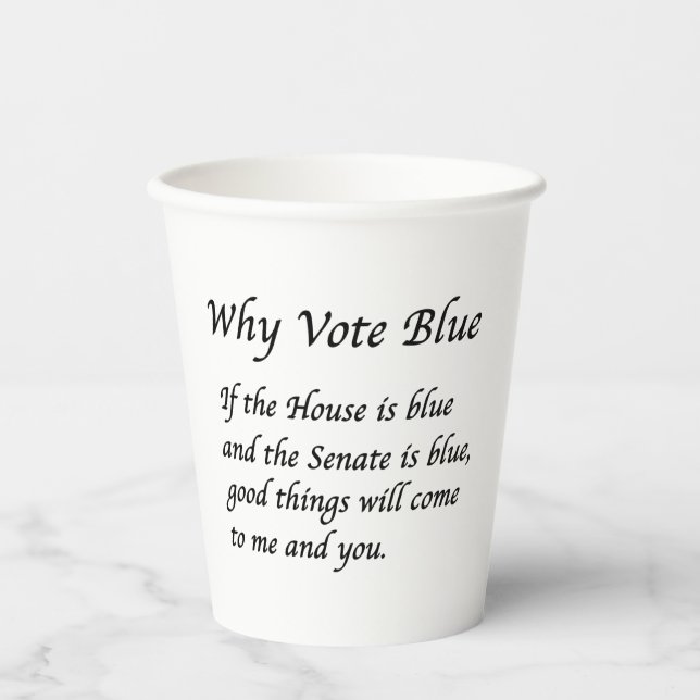 Vasos De Papel Por qué votar azul en 2026 (Anverso)