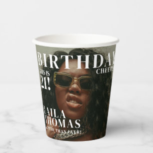 Vasos De Papel Portada de la revista personalizado Birthday Party