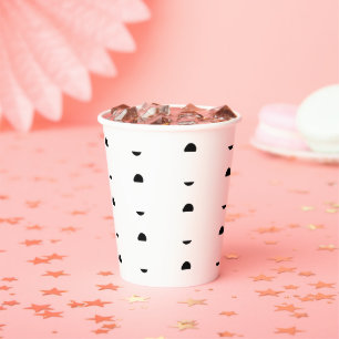 Vasos De Papel Pos de polka Patrón negrita negro y blanco elegan