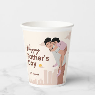 Vasos De Papel Postal del Día del Padre - Momento de amor a papá