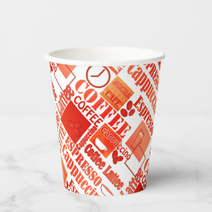 Vasos De Papel Pouf de café de amor