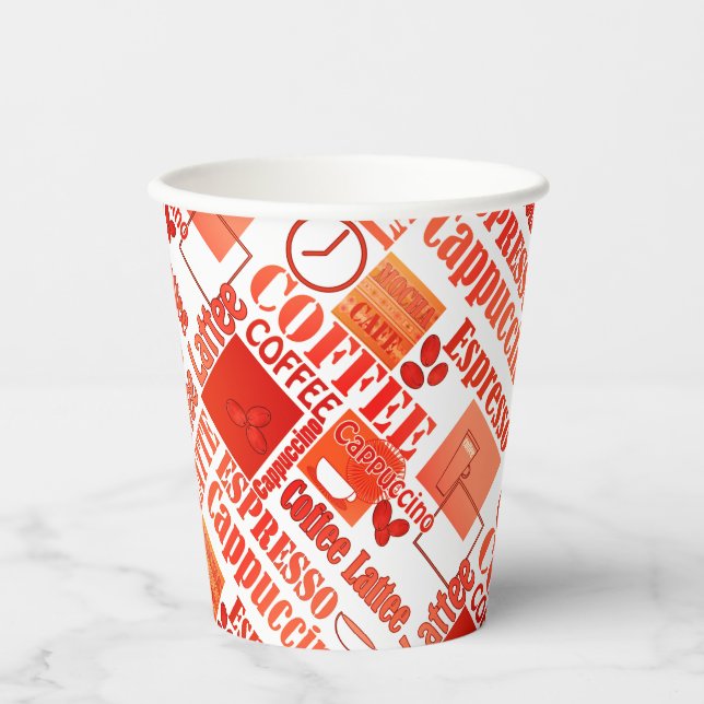 Vasos De Papel Pouf de café de amor (Anverso)