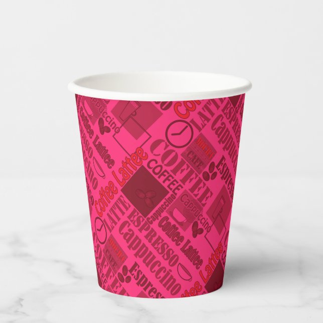 Vasos De Papel Pouf de café de amor (Anverso)