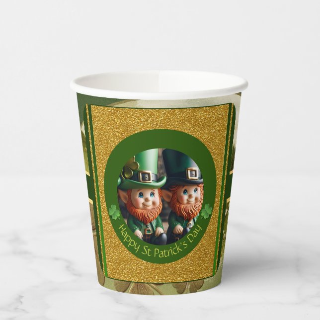 Vasos De Papel PPC del Día de San Patricio (Izquierda)