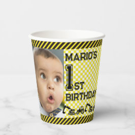 Vasos De Papel ¡Precaución! Fiesta divertida de primer cumpleaños