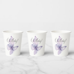 Vasos De Papel Preciosa Ducha de Bebé de Mariposas con Flores de 