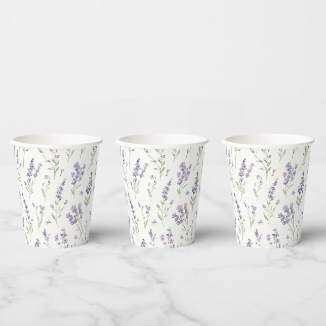 Vasos De Papel Precioso Llavender Flores Blancas Despedida de Sol (Multi)