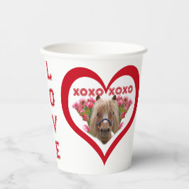 Vasos De Papel Precioso pony en San Valentín rojo