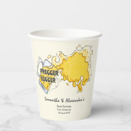 Vasos De Papel Pregger Kegger Beer Watercolor Co-ED Baby Shower