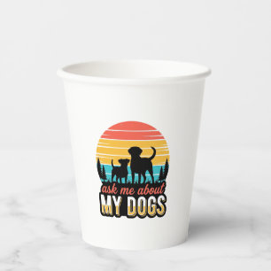 Vasos De Papel Pregúntame sobre mi diseño vintage para amantes de