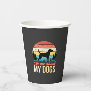 Vasos De Papel Pregúntame sobre mis perros Retro Sunset_1