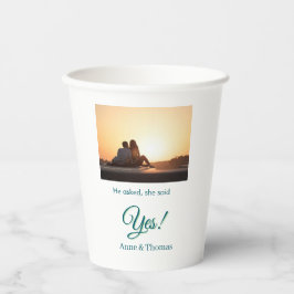 Vasos De Papel Preguntó que dijo que sí, foto azul verde