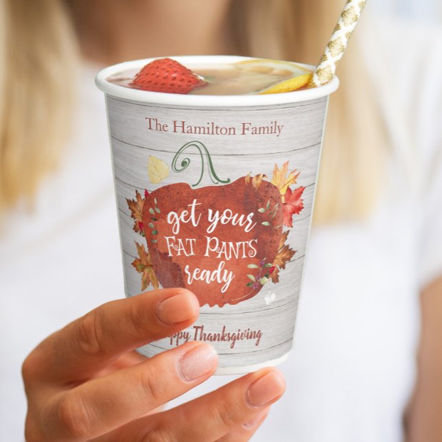 Vasos De Papel Preparar tus pantalones de grasa para dar gracias (Subido por el creador)