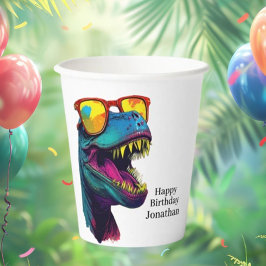 Vasos De Papel ¡Preparémonos para una celebración de Dino-Mite!