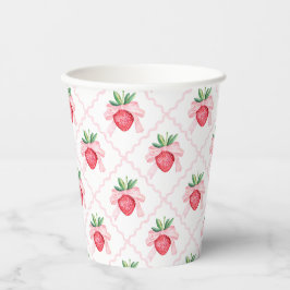 Vasos De Papel Preppy Watercolor Fresas Berry Sweet