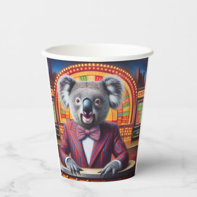 Vasos De Papel Presentador de juegos de Koala (Anverso)