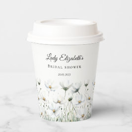 Vasos De Papel Presupuesto Flores Púrpuras Bridal Shower de Bridg