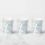Vasos De Papel Pretty Light Blue Floral Wedding<br><div class="desc">Pretty Light Blue Floral Wedding Bridal Shower</div>