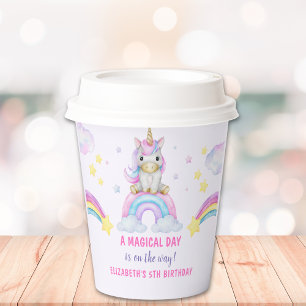 Vasos De Papel Pretty Unicorn Birthday Girl