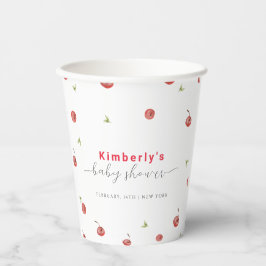 Vasos De Papel Primavera acuarela Cherry Sweet Baby Shower