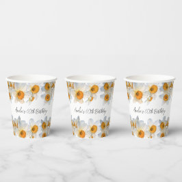Vasos De Papel Primavera Daffodil Cualquier cumpleaños de edad
