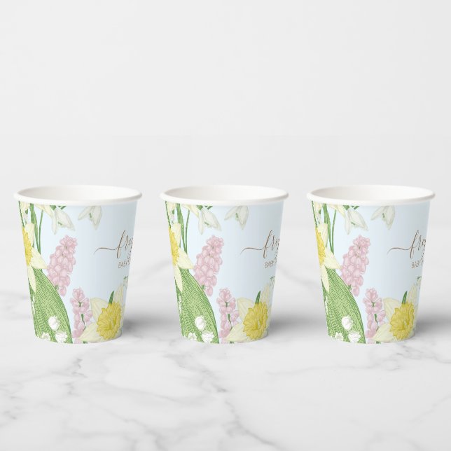 Vasos De Papel Primavera de Pascua florece Baby Shower (Multi)
