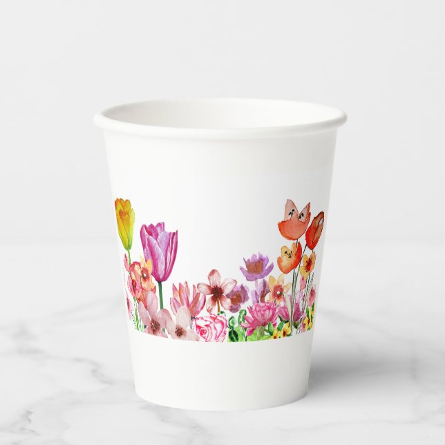 Vasos De Papel Primavera Jardín Blooms (Anverso)