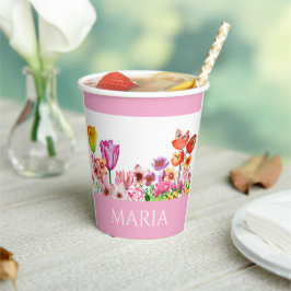 Vasos De Papel Primavera Jardín Blooms