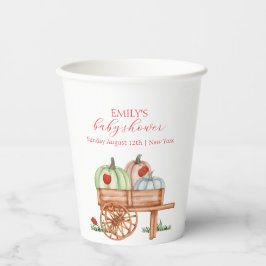 Vasos De Papel Primavera Rustic Modern Pumpkin Labybug Baby Showe