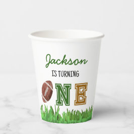 Vasos De Papel Primer año de fútbol por cumpleaños