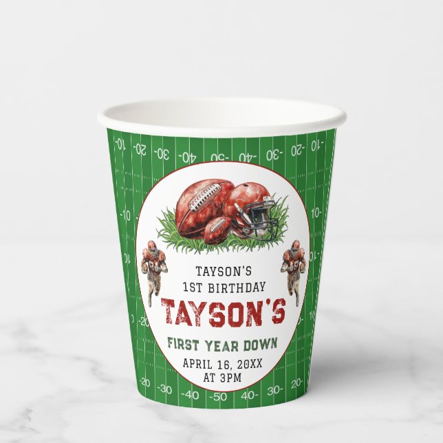 Vasos De Papel Primer año después del Fiesta de cumpleaños (Reverso )