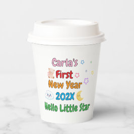 Vasos De Papel Primer Año Nuevo Personalizado del Bebé – Diseño A