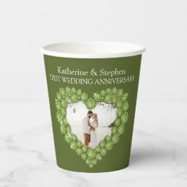 Vasos De Papel Primer Boda aniversario foto peridot