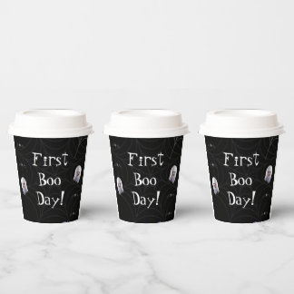 Vasos De Papel Primer Boo Day Fiesta Cup con tapa