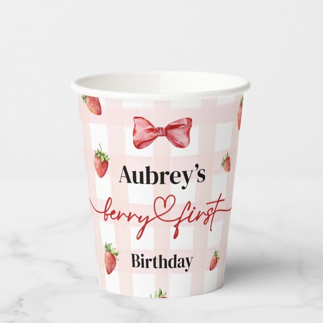 Vasos De Papel Primer cumpleaños de Berry (Izquierda)