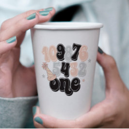 Vasos De Papel Primer cumpleaños de la cuenta regresiva de Año Nu