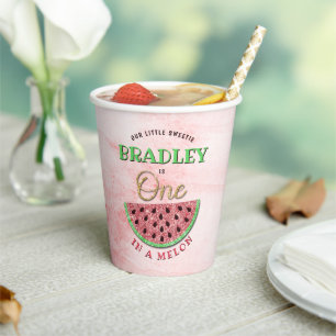 Vasos De Papel Primer Cumpleaños De One In A Melon