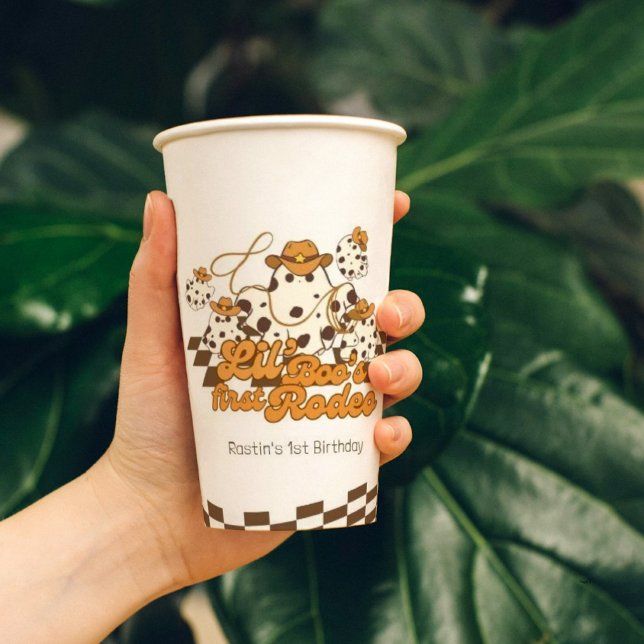 Vasos De Papel Primer cumpleaños de Rodeo de Retro Cowboy Hallowe (Subido por el creador)