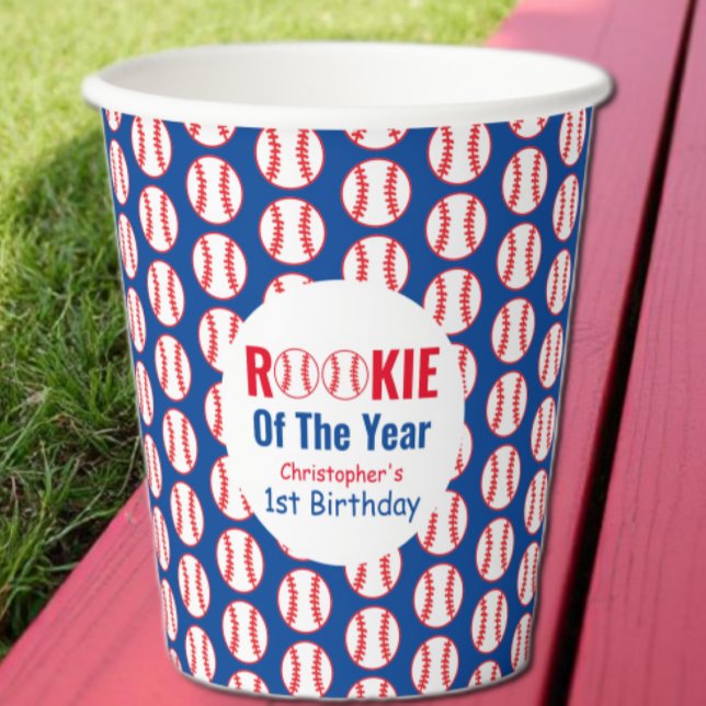 Vasos De Papel Primer cumpleaños de Rookie Baseball (Subido por el creador)